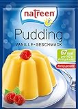 Natreen Pudding Vanille Geschmack, mit nur 67 kcal pro 100g Dessert, ohne Zuckerzusatz, mit Süßungsmitteln, glutenfrei und vegan, 3x35g