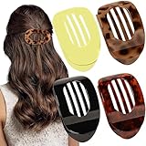 4 Stück Flat Claw Clip, Haarklammern für Damen, Haarklammer Groß, Haarspangen Damen Dünnes Haar, Haarklammer mit Leopardenmuster, Starker Halt Seitliche Haarklammern