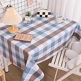 Chickwin Wachstuch Tischdecke PVC für Restaurant Küche, Rechteckig Wasserdicht Ölbeständig Wachstischdecke Abwischbar Pflegeleicht Garten Party Tischdecken (Kaffee-Karo,120x120cm)