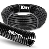 10 Meter Kalitec Wellrohr geschlitzt NW 10 I Wellschlauch offen I Marderschutzrohr I Leerrohr I Kabelschutz AD 12,7 mm ID 10,1 mm