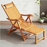 YHKJLYH Garten-Relaxsessel, Outdoor-Relaxsessel, Terrassen-Loungesessel, Bambus-Schaukelstuhl, Klappsessel, Klappbarer Holz-Schaukelstuhl, Terrassen-Loungesessel, Bambus-Schaukelstuhl, Gelb