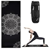 Gohytal Yoga Handtuch rutschfest,185×65cm Schweißabsorbierend Saugfähig Schnelltrocknend Yogatuch,Fitness-Zubehör Sportmatte Yoga Decke Faltbar Leicht Gymnastikmatte für Pilates Hot Yoga Freien