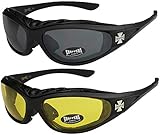 X-CRUZE 2er Pack Choppers 911 Sonnenbrillen Motorradbrille...