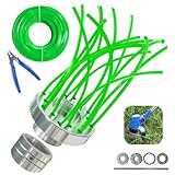 Unkrautbürste für Freischneider & Motorsense, Rasentrimmer Unkrautbürste, Wildkrautbürste mit Trimmerfaden 30m und Adapter & Werkzeug, für Stihl Motorsense universal Unkraut Bürste Aluminium