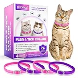Zecken-Flohband Katze, Flohhalsband für Katzen, 4 Stück gegen Larven und Eier – beseitigt und tötet – schützt das Tier und den Lebensraum, effektiver Schutz für 24 Monate, verstellbar und wasserdicht