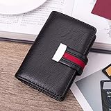 Eujgoov ItemContainer -Kartenhalter für Bankkarten, 26-Kapazitäts-Reise-Brieftasche, PU Leder-Visitenkartenhülle (rot (Black)