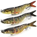 Wobbler Set Jerkbait Angelköder Kunstköder Fisch Angeln Forellen köder Swimbait Angelset für Hecht Barsch Zander mit 2 Drillingshaken und Fischköder Box(13.3CM)