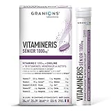 Vitamin C 1000 mg + Magnesium + Zink + Vitamin D + B-Vitamine – 20 Wirkstoffe – 30 Brausetabletten – Immunabwehr reduziert Müdigkeit Granions Vitamineris Senior 1000 mg