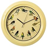 Clockswise Wanduhr, rund, batteriebetrieben, mit Geräuschen der Wildnis, Stundenglocke und ohne Ticken, für Zuhause, Büro, Küche, Esszimmer, Schlafzimmer,