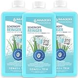 Maxxi Clean | 3x 750 ml Nachfüllflüssigkeit Scherkopfreiniger für Reinigungskartusche | Rasierer Reinigungsflüssigkeit kompatibel mit Braun Reinigungsstation | Reinigungsspray mit Aloe Vera Duft