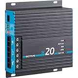 ECTIVE MPPT- Laderegler SC 20- 12/24V, 20A, 240/480 Wp, 50V, Temperatursensor, PV Überlastungs- Überspannungsschutz-Solarregler, Ladegerät Controller, Solarkonverter, Solar Panel Regulator