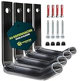 Yourkon WandFix: Reifen- und Felgenhaken 4er Set Platzsparende Wandhalterung für Reifen Tragfähigkeit bis 40KG inklusive Montagematerial Schwarz