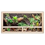 REPITERRA Terrarium für Reptilien & Amphibien, Holzterrarium mit Seitenbelüftung 60x30x30 cm