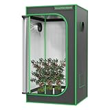 VivoVerdant Grow Zelt 120x60x180cm, Indoor Grow Tent 1680D Reflektierende Mylar Zuchtzelte Hydrokultur,mit Beobachtungsfenster und Bodenwanne, Growzelt für Pflanzen wachsen Raum