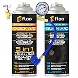 INfloo Quick A/C R134a Kältemittel-Set | 690 ml 3-in-1 Gas + Öl + Dichtmittel | Mit Schlauch & Manometer | Ersatz für R134a/R12 bis Baujahr 2016