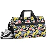 Sport-Sporttasche, Blumenblätter, Rose, Schmetterling, Reisetasche mit Nassfach & Schuhfach, wasserdichte Seesack, leichte Sporttasche, Fitness, Workout-Tasche für Männer und Frauen, Blume