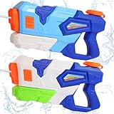Lekwaiin Wasserpistole für Kinder Erwachsene, 2 Stücke 800ML Wasserspritzpistole mit 10 Meter Großer Reichweite, Outdoor Spielzeug für Sommer, Strand, Pool, Garten