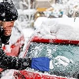 Windschutzscheiben-Schneeschaber, Schneeschaufel, Eiskratzer für die Windschutzscheibe mit warmem Handhandschuh, eingebauter Griff, entfernt mühelos unerwünschtes Eis und Schnee vom Autofenster (blau)