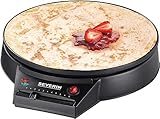 SEVERIN Crêpes Maker, Crepes-Eisen für süße Crepes und herzhafte Galettes, Crepesmaker mit XXL Grillplatte (30 cm Durchmesser), stufenlose Temperatureinstellung, schwarz, CM 2198