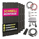 ledscom.de Balkonkraftwerk 420Wp Komplett-Set, Hoymiles, Steckdose, Solaranlage, klein (101x55x2cm), leicht (2,1kg)