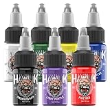 HAWINK Tattoo Ink Set 0.5oz(15ml) 7 Bottles Lieferumfang Flaschen TI203EU-15-7