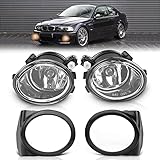 TangMiGe Nebelscheinwerfer für BMW (E46 E39 M-Tech Stoßstange M Sport Paket) 3er 5er M3 M5, 09/2000-12/2007, (HB SDN WGN CPE CONV), HB4, 1 Paar, Klar Objektiv