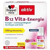 Doppelherz B12 Vita-Energie – Vegan und hochdosiert mit 350 µg Vitamin B12 pro Trinkfläschchen – 30 Ampullen