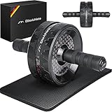 EliteAthlete Bauchroller Bauchmuskeltrainer - AB Roller - Bauchtrainer für Zuhause - Bauch Weg - Abdominal Trainer - AB Wheel inkl. gepolsterter Kniematte