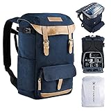 K&F Concept Kamerarucksack Rolltop Fotorucksack Wasserdicht Robuste Rucksack-Stofftaschen aus Stoff für Spiegelreflexkamera Canon Nikon Sony Fujifilm Olympus und 15,6 Zoll Laptop