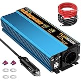 1000w Spannungswandler 12v Auf 230v Reiner Sinus Wechselrichter mit 1 EU-Steckdose und 2 USB Autoladegerät Power Solar Inverter DC AC Umwandler Stromwandler