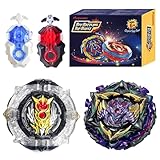 Hozuumo Bey Battling Tops Brust Turbo Starter Set, 4D Metall Fusion Kampfkreisel, Bey Arena Blade Spinning Tops mit Launcher, Geschenk-Sets für Kinder A02 (B-192+B-175)