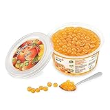 INSPIRE FOOD Bubble Tea Perlen Pfirsich für Bubble Tea | Popping boba Perlen, Tapioka Fruchtperlen und Boba Perlen - 100% vegan und glutenfrei, ohne künstliche Farbstoff, 450g