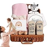 Liawme Baby-Geschenkkorb | Geschenksets mit Babydecke, Baby-Rassel, einzigartiger Baby-Geschenkkorb für Neugeborene, Baby-Geschenk-Set für Mädchen und Jungen