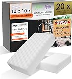 Kitchen Helpis® 20er Set Schmutzradierer, Radierschwamm reinigt gründlichst, Zauberschwamm weiß, Reinigungsschwamm für Haushalt, Schwamm, Magic Eraser