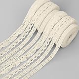 Omsscun 8 Rollen Spitzenband Vintage, 540M Spitzenborte, Baumwolle Dekoband Zierband Spitzenborte, für Hochzeit Tischdeko Basteln Geschenkband DIY Handwerk（1.2cm，1.4cm，1.5cm，2cm） (Beige)