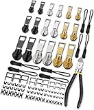 Reißverschluss Reparatur Set, Reisverschluss Reparaturset (99 PCS), Reissverschluss Reparatur, Reisverschluss-reparaturset, Reissverschluss Zipper Ersatz, Reißverschluss Schieber(3 Größen: #3/5/8)