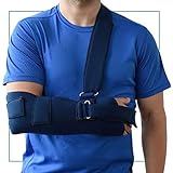 ORTONES - Verstellbare Arm - und Schulterschlinge Sling mit Anti-Rotations-Gurt – Universalgröße für beide Seiten – Ideal zur Ruhigstellung – Blau