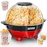 KESSER® Popcornmaschine Groß 800W | Popcorn-Maker 5,5l Inhalt mit Antihaftbeschichtung Deckel & Servierschale | für Öl Butter Zucker Stille & Schnelle inkl. abnehmbarer Heizfläche & Popcornbecher