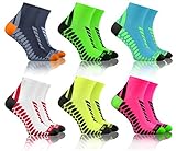 sesto senso Sport Socken Damen Herren 6 Paar Bunte Sportsocken Laufsocken Graphit Grau Grün Neon Türkis Weiß Gelb Rosa 39-42 6 Pack mix