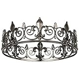 Lanko Gothic Full Crown - Metallkronen und Diademe für MäNner und, Gothic Prince Prom PartyhüTe, Halloween Cosplay KostüM