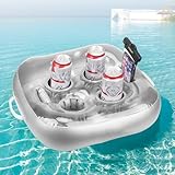 yotutun Aufblasbarer Schwimmender, Pool Getränkehalter Schwimmend mit 6 Löchern Poolbar Aufblasbar Aufblasbare Poolbar Schwimmend Luftmatratze für Pool, Party, Strand und Whirlpool
