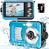 Unterwasserkamera mit 32GB Karte Digitalkamera wasserdichte 10FT 30MP FHD 1080P Kompakt 16X Digitaler Zoom Unterwasser Kinder Unterwasserkamera für Schnorcheln