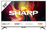 SHARP 50DJ6E Android TV 126 cm (50 Zoll) 4K Ultra HD LED Fernseher (Smart TV ohne Rahmen, Harman Kardon) 2023