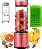 Mini-Mixer tragbar Smoothie Maker Flasche mit Juice USB tragbarer Mixer bester wiederaufladbarer elektrischer Mixer bester kleiner (glänzendes Schwarz)