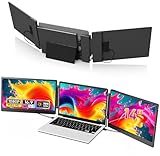 PIPOPAD Laptop Screen Extender, 14' FHD Laptop Monitor Erweiterung, 1080P Triple Monitor, HDMI/USB-A/Type-C Plug & Play Screen Extender für Win/Mac/Chrome