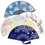 WEARXI Fächer Hochzeit – 4pack Handfächer, Fecher Sommer Hochzeit, Hand Fan Asiatische Deko für Geburttag, Party, Wedding, Fotografie, Wand Dekoration