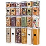 MDHAND 24 Teilige Aufbewahrungsdosen Set, Luftdichte Küchenbehälter mit Deckel aus BPA-freiem Material für Mehl, Zucker, Reis & Nüsse, inkl. Schreibstift und Etiketten