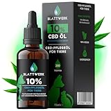 Blattwerk360 10% CBD Öl für Hunde & Katzen - FÜR GROß & KLEIN - Hanföl für Hunde & Katzen - Deutsche Qualitätsmarke - Cannabis Öl - CBD Öl Hund 10 Prozent - 10ml - 250 CBD Tropfen