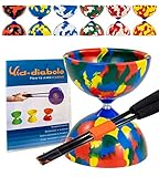 Juggle Dream Jester Diabolo Jonglierset – Fester Achse Profi-Diabolo mit Superglass-Handstäben, Online-Lernvideo – Jonglierspielzeug (Mehrfarbig)