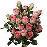 3 Stück Kunstblumen Künstliche Rosen Pflanzen Kunstrosen Rosenstrauss Einzelner Stiel mit 5 Blüten Rosen Hochzeitsdeko Kunstblumen wie Echt, Länge 60cm